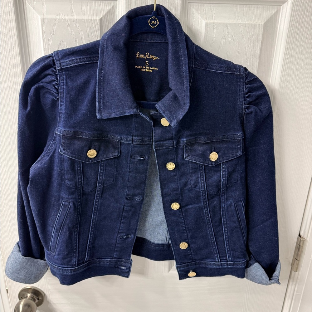 Lilly Pulitzer Laylani Denim Jacket with Gold Buttons
